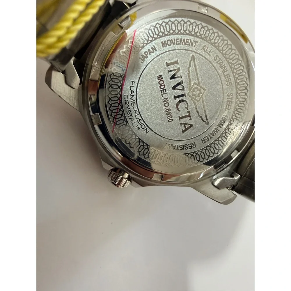 Invicta Watch Mens OS Red Good Specialty 6860 Stainless Steel Date Window